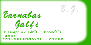 barnabas galfi business card